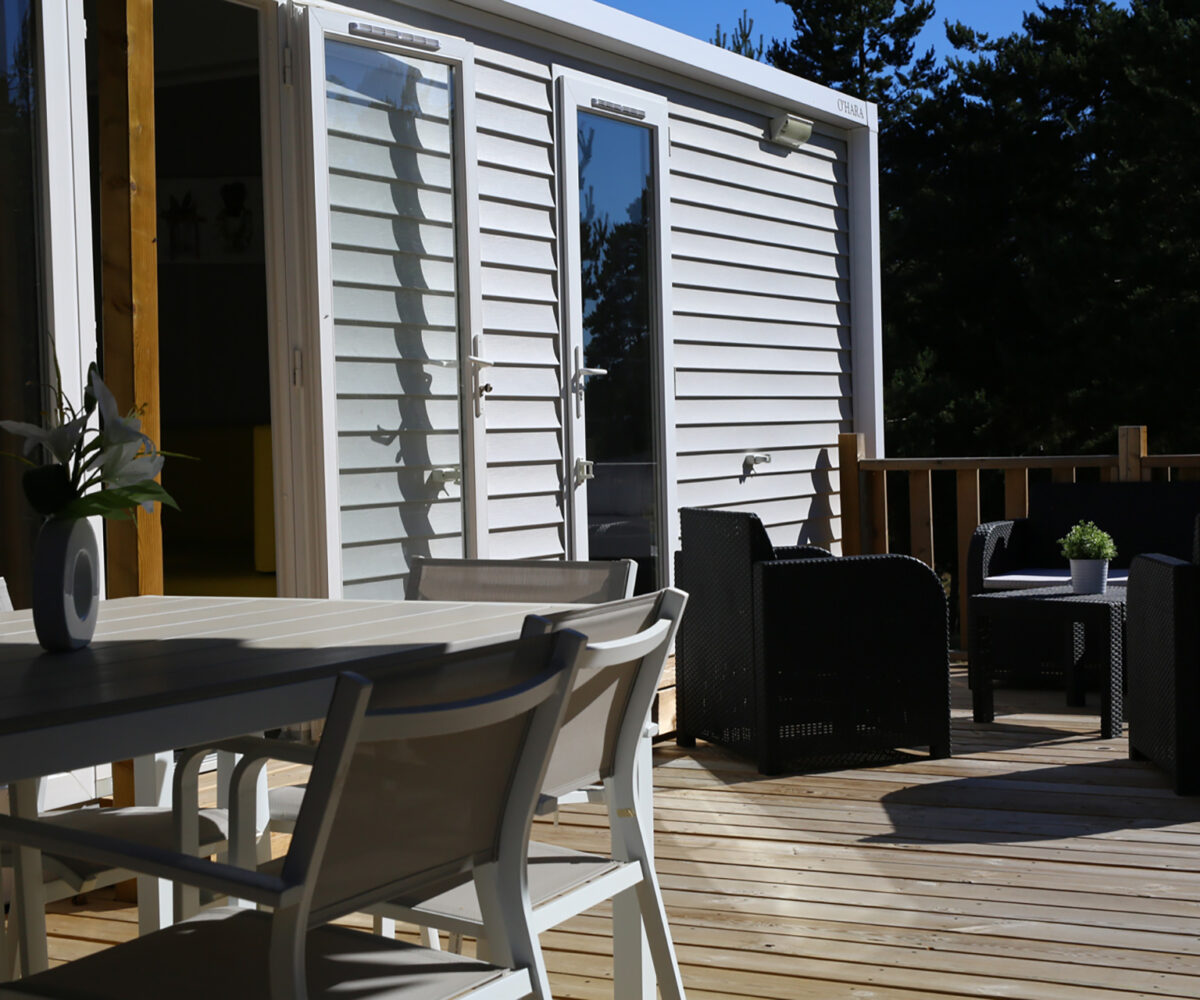 Mobil-home privilège 2 suites pour 4 à 6 personnes en Lozère