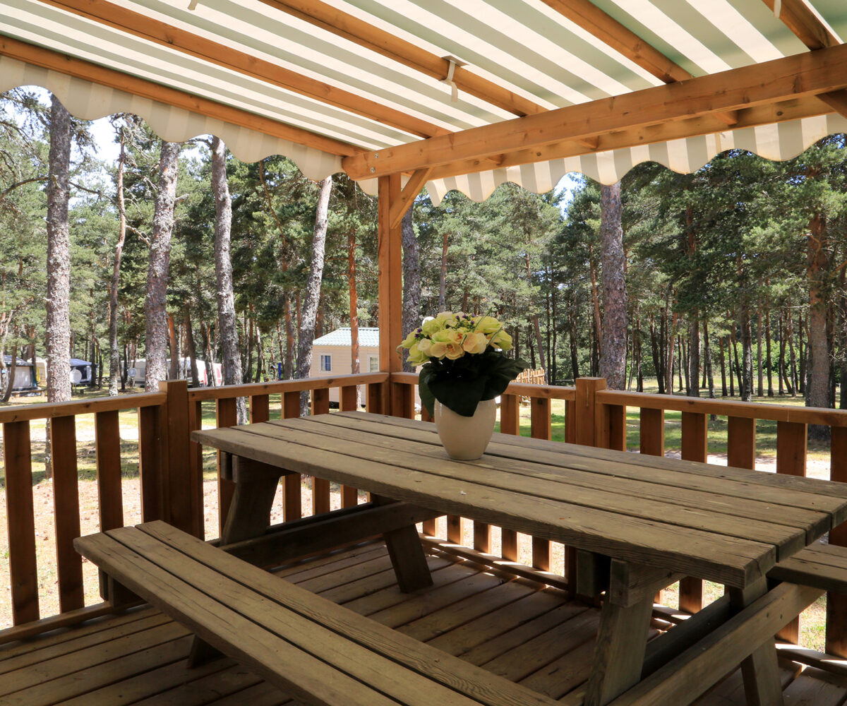 Mobil-home confort simple et convivial sous les pins